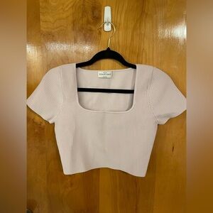 NWOT Aritzia Babaton Sculpt Knit Squareneck Top in Light Purple